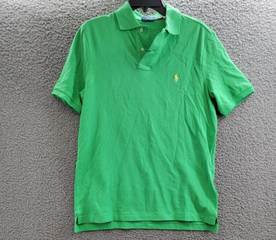 Polo Ralph Lauren Classic-Fit Mesh Polo Shirt Mens S Green Short Sleeve Pullover
