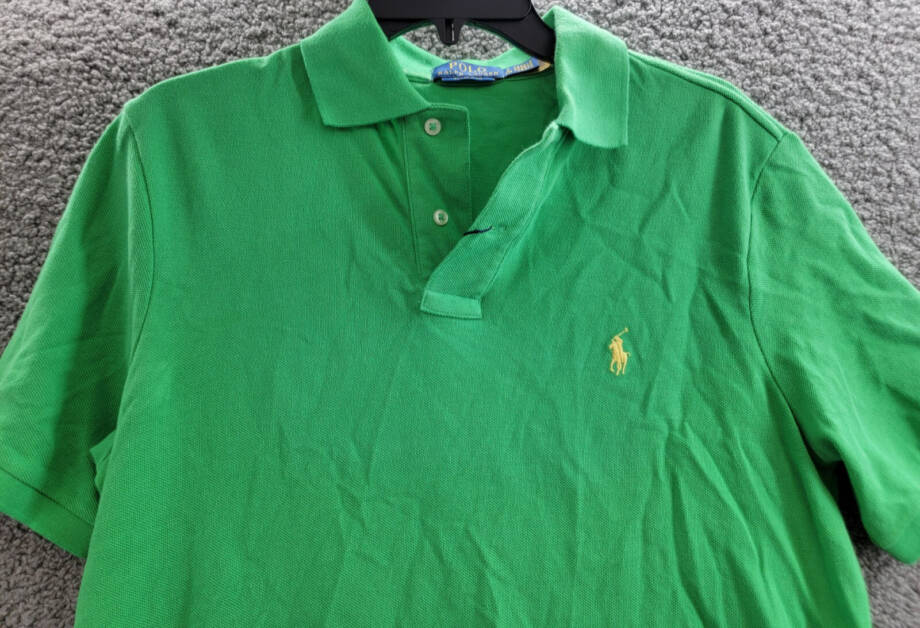 Polo Ralph Lauren Classic-Fit Mesh Polo Shirt Mens S Green Short Sleeve Pullover