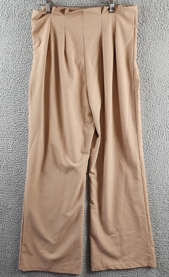 AQUA Pleated Front & Back Wide-Leg Ankle Pants Women's XL Coco Zipper Closure