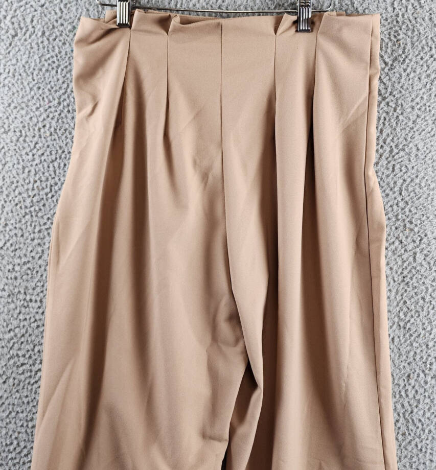 AQUA Pleated Front & Back Wide-Leg Ankle Pants Women's XL Coco Zipper Closure