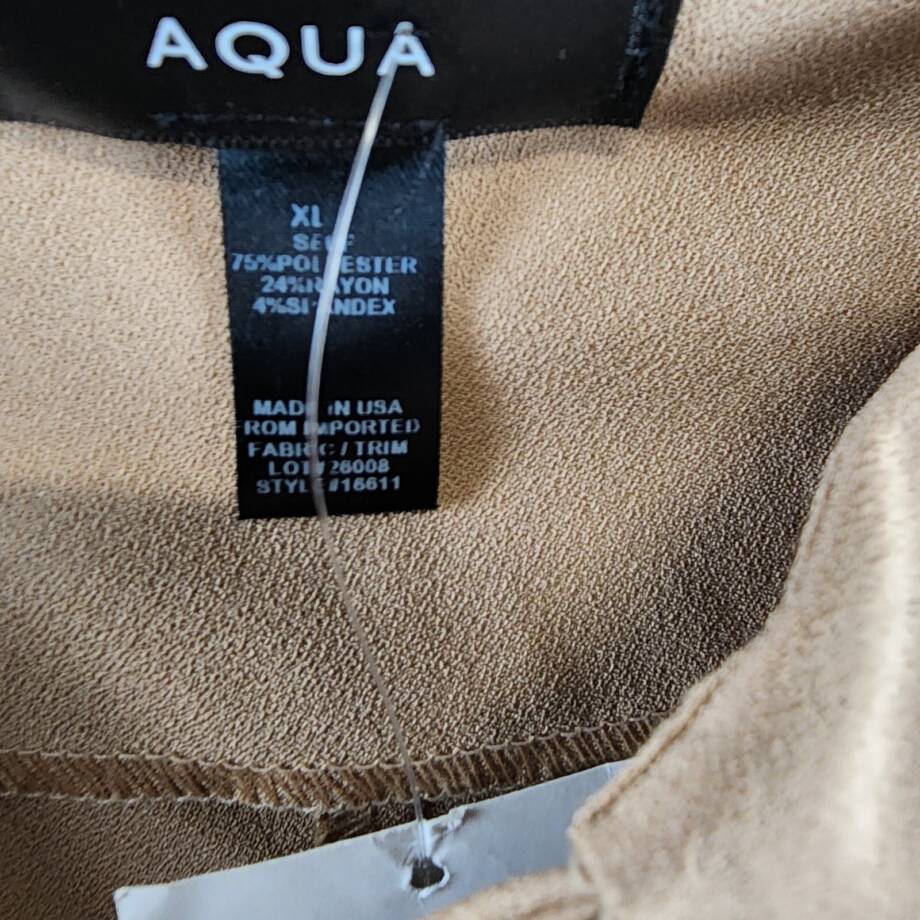 AQUA Pleated Front & Back Wide-Leg Ankle Pants Women's XL Coco Zipper Closure