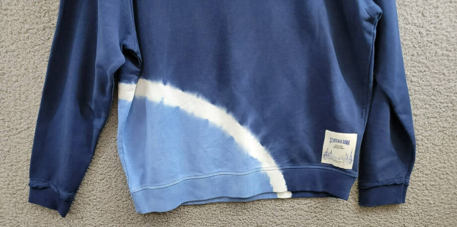 Scotch & Soda Placed Tie Dyed Sweatshirt Mens XL Navy Multi Crewneck Long Sleeve
