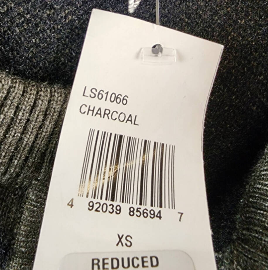 Nancy Yang Cardigan Women's XS Charcoal Round Neck Button Closures Long Sleeves~