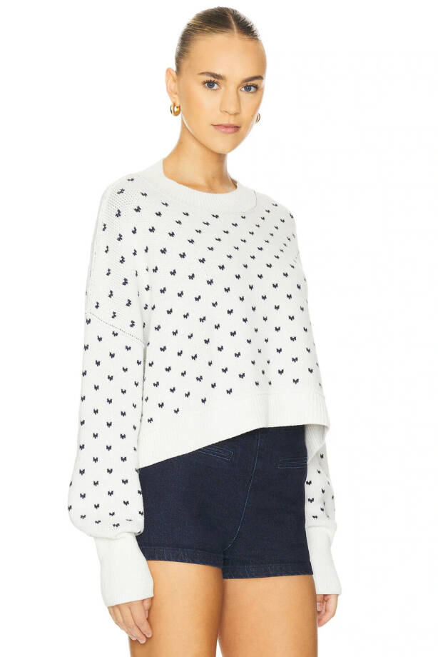 Free People Heart Easy Street Crop Sweater Women's L Black Long Sleeve Pullover