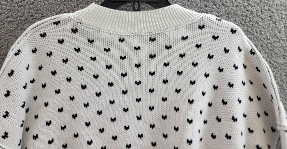 Free People Heart Easy Street Crop Sweater Women's L Black Long Sleeve Pullover