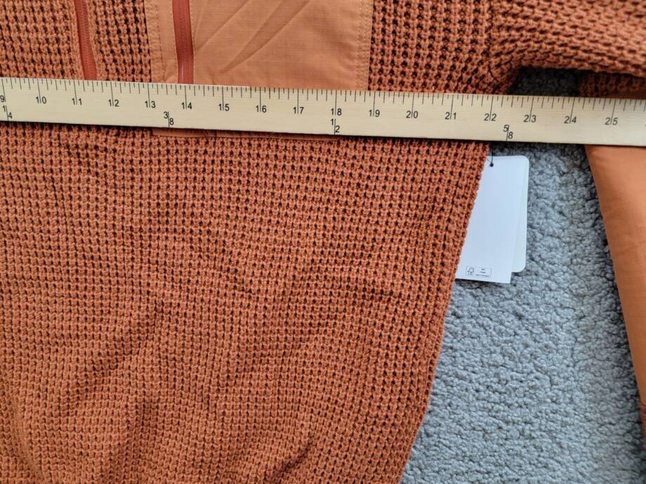 Bass Outdoor Quarter-Zip Long Sleeve Pullover Patch Sweater Men's L Burnt Orange