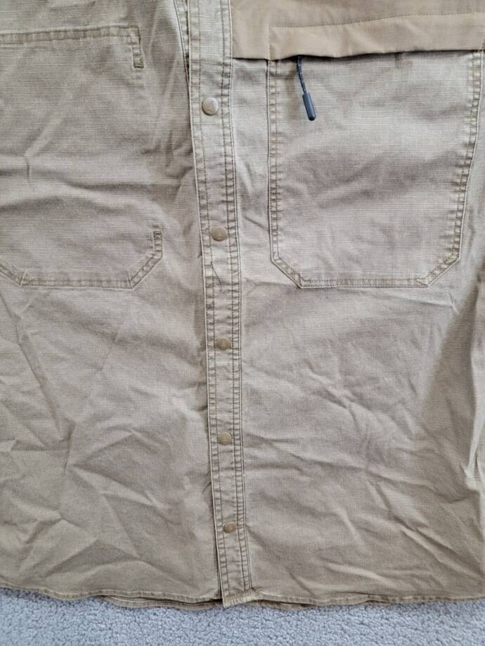 Bass Outdoor Ripstop Utility Shacket Men's L Teak Long Sleeve Snap Closure