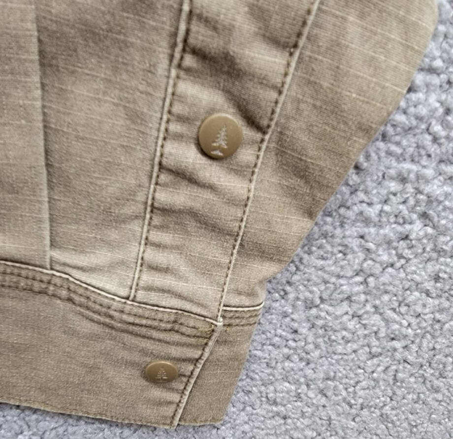 Bass Outdoor Ripstop Utility Shacket Men's L Teak Long Sleeve Snap Closure