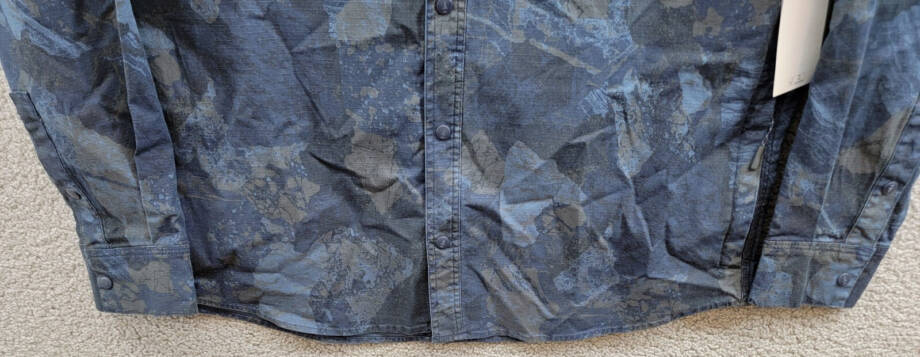 Bass Outdoor Ripstop Utility Shacket Men's L Navy Blazer Rock Camo Snap Closure