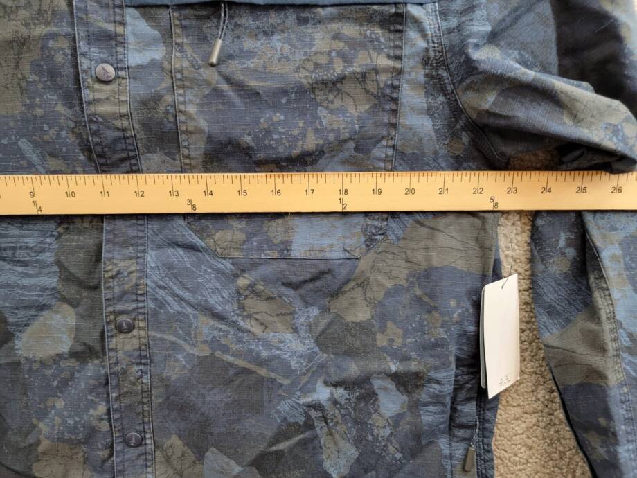 Bass Outdoor Ripstop Utility Shacket Men's L Navy Blazer Rock Camo Snap Closure