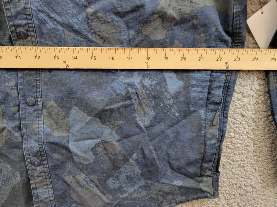Bass Outdoor Ripstop Utility Shacket Men's L Navy Blazer Rock Camo Snap Closure