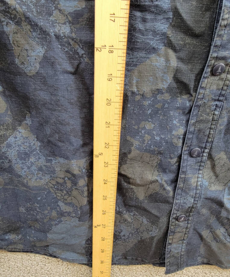 Bass Outdoor Ripstop Utility Shacket Men's L Navy Blazer Rock Camo Snap Closure