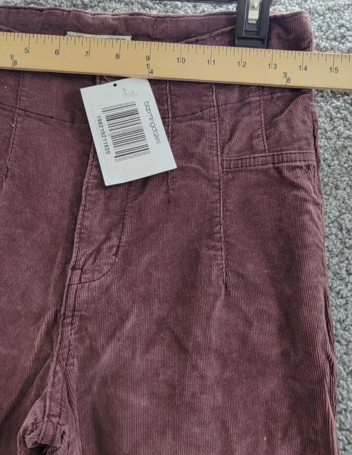 FREE PEOPLE Jayde Cord Flare Jeans Women's 26 Chocolate Truffle Button Closure~