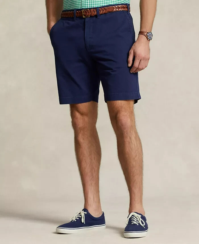 Polo Ralph Lauren Big & Tall Classic-Fit Chino Shorts Men's 42T Navy Button Zip