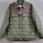 BASS OUTDOOR Colorblocked Padded Shacket Men's XL Green Snap Front Closure L/S