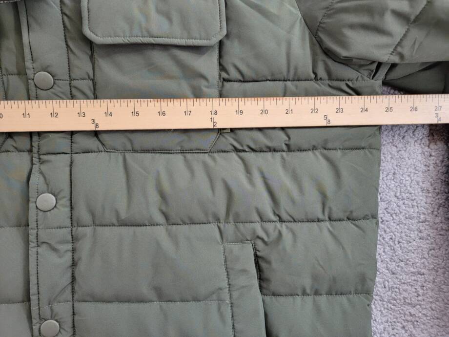 BASS OUTDOOR Colorblocked Padded Shacket Men's XL Green Snap Front Closure L/S