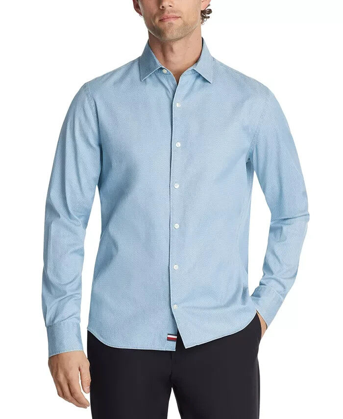 Tommy Hilfiger Regular-Fit Untucked Length Dress Shirt Men's L 16-16.5 32-33