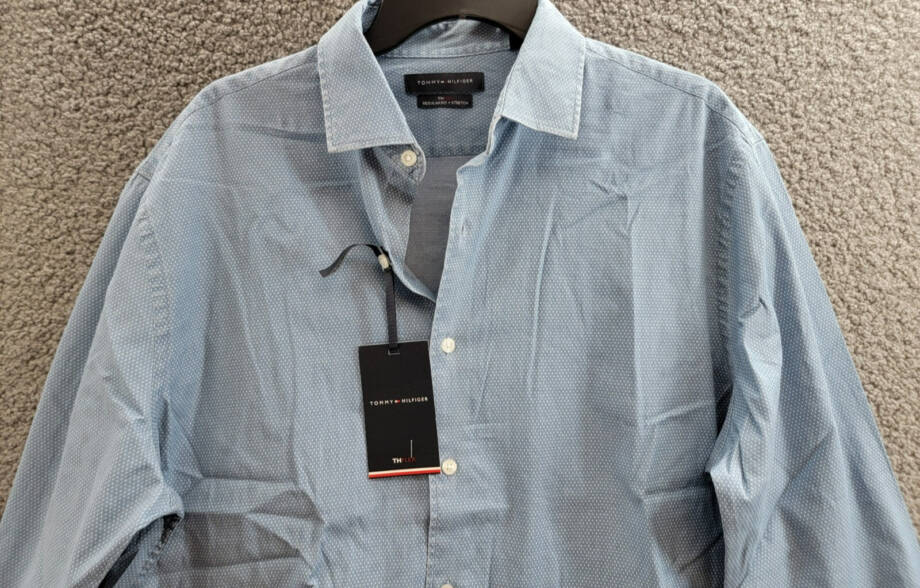 Tommy Hilfiger Regular-Fit Untucked Length Dress Shirt Men's L 16-16.5 32-33