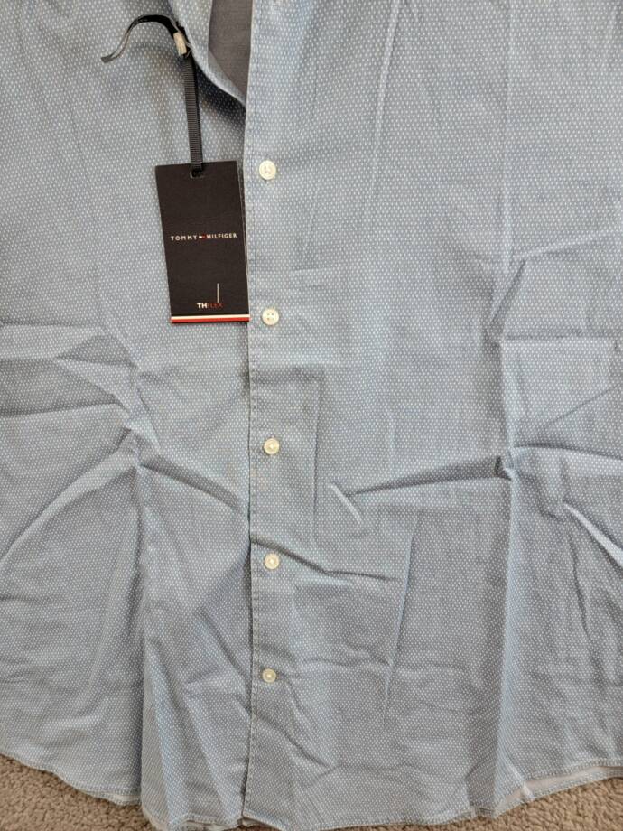 Tommy Hilfiger Regular-Fit Untucked Length Dress Shirt Men's L 16-16.5 32-33