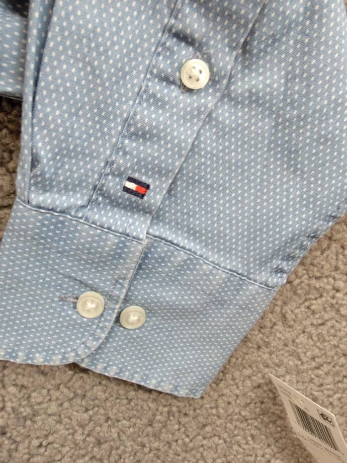 Tommy Hilfiger Regular-Fit Untucked Length Dress Shirt Men's L 16-16.5 32-33