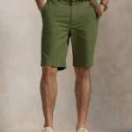 Polo Ralph Lauren Relaxed Fit Twill 10" Short Men's 42 Olive Pockets Button Zip