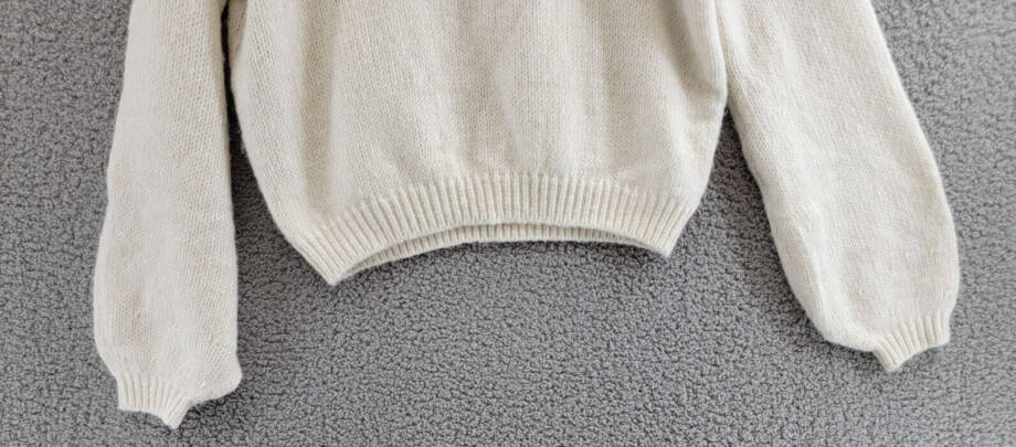 STEVE MADDEN Colette Balloon Sleeve Sweater Women's S Whisper White Pullover L/S