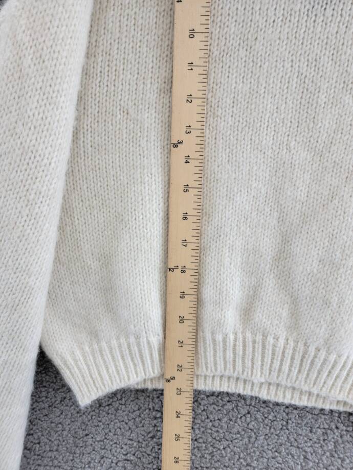 STEVE MADDEN Colette Balloon Sleeve Sweater Women's S Whisper White Pullover L/S