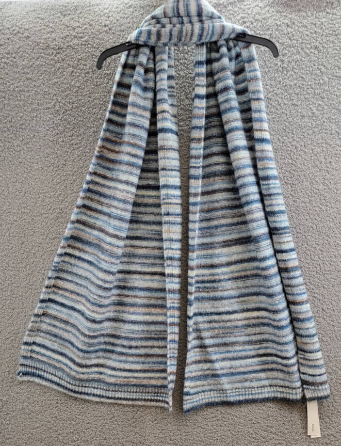 AQUA Wool Blend Space Dye Knit Scarf Women's One Size Blue~