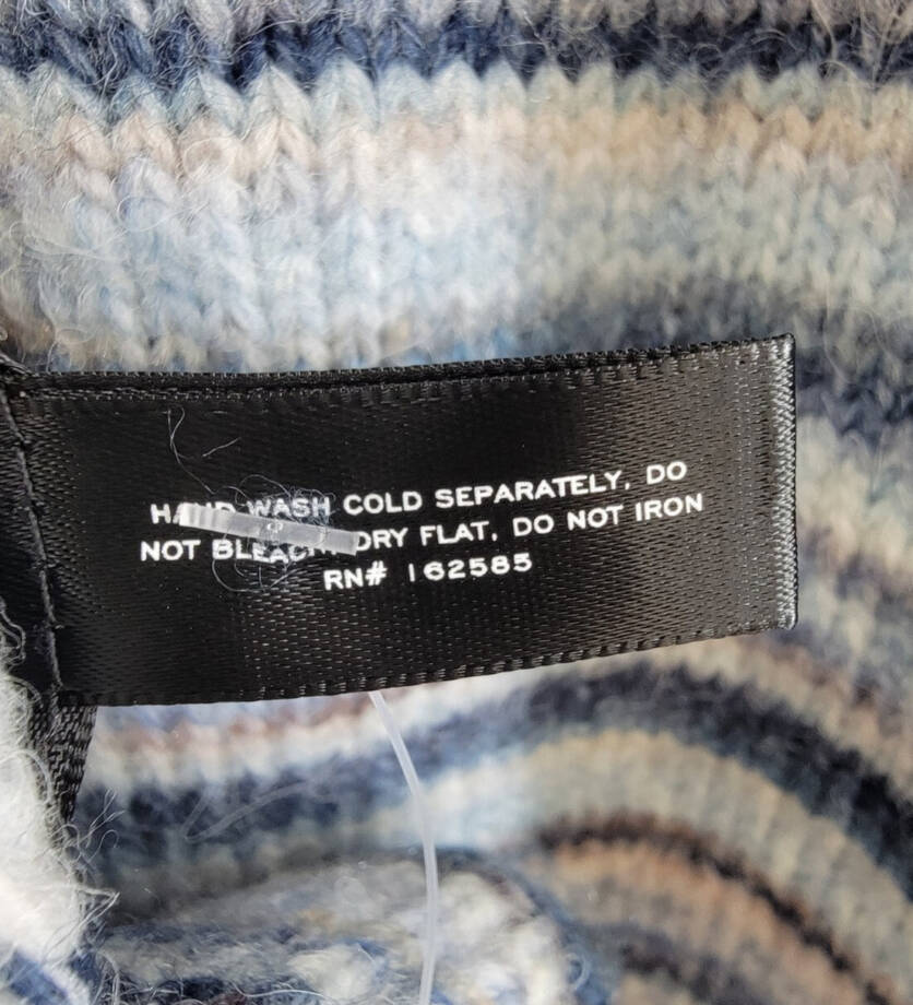 AQUA Wool Blend Space Dye Knit Scarf Women's One Size Blue~