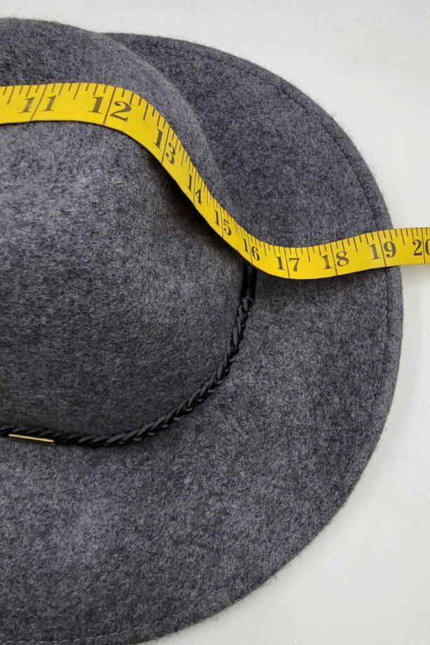 Barbour Tack Fedora Hat Women's S Charcoal Gray Contrast Leather Rope Band