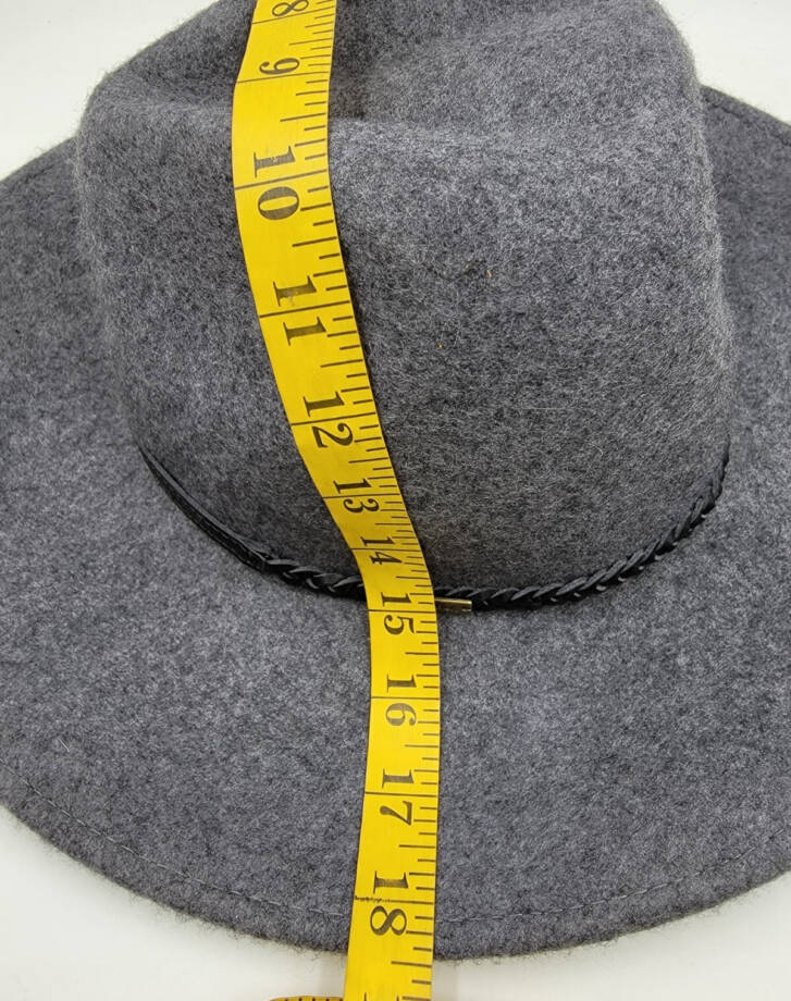 Barbour Tack Fedora Hat Women's S Charcoal Gray Contrast Leather Rope Band