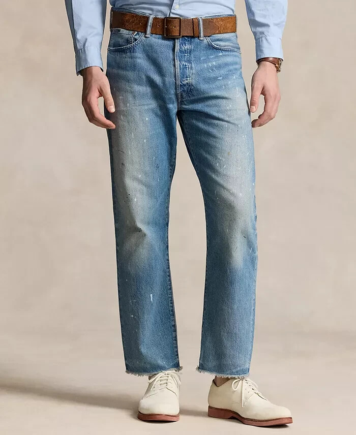 Polo Ralph Lauren Heritage Straight-Fit Distressed Jeans Men's 38x32 Habana~