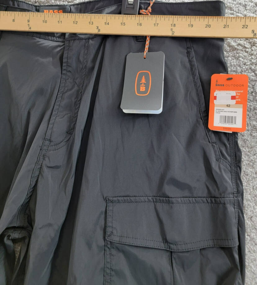 BASS OUTDOOR Regular-Fit Stretch Performance Cargo Pants Men's 42 Caviar Solid