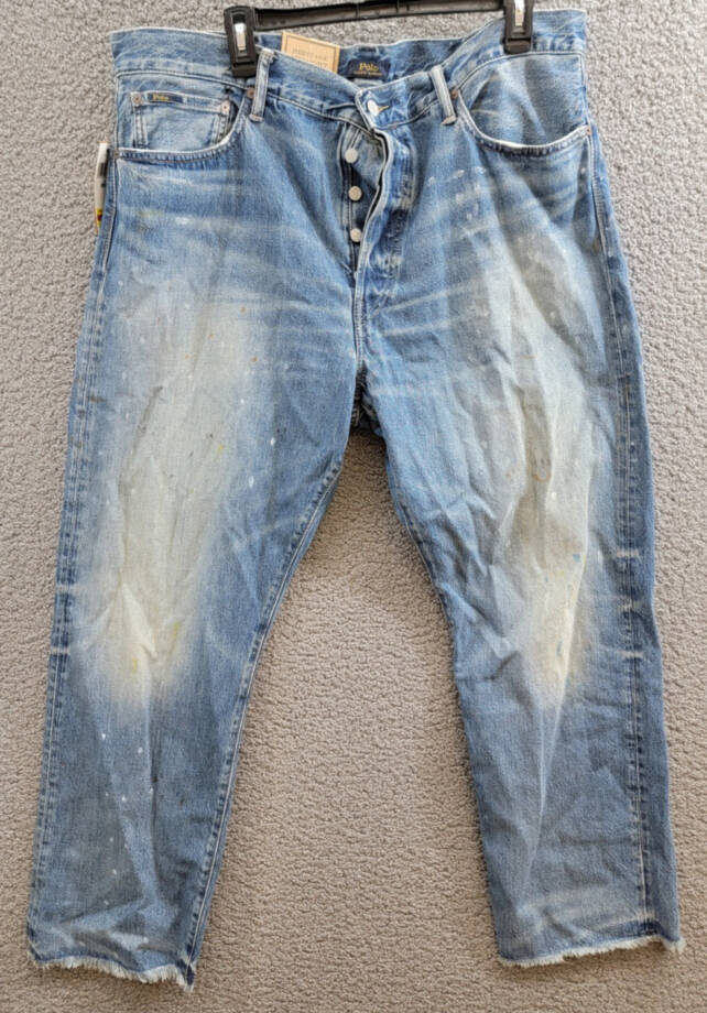 Polo Ralph Lauren Heritage Straight-Fit Distressed Jeans Men's 38x32 Habana~
