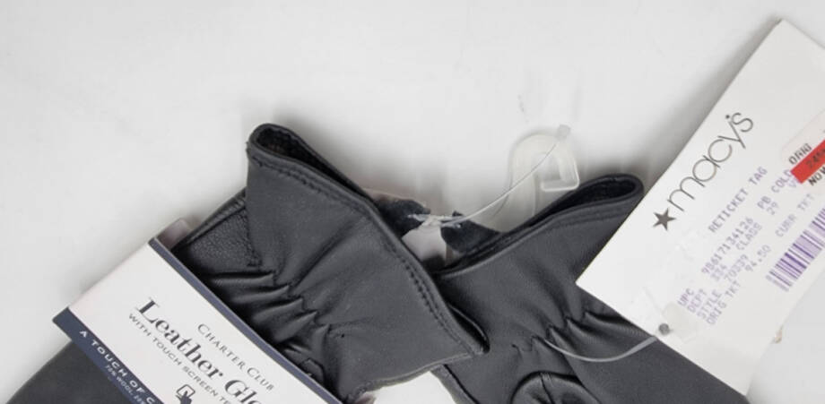 Charter Club Micro Lined Leather Tech Gloves Women's S Black~