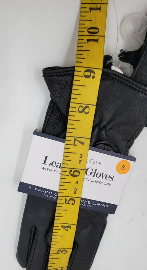 Charter Club Micro Lined Leather Tech Gloves Women's S Black~
