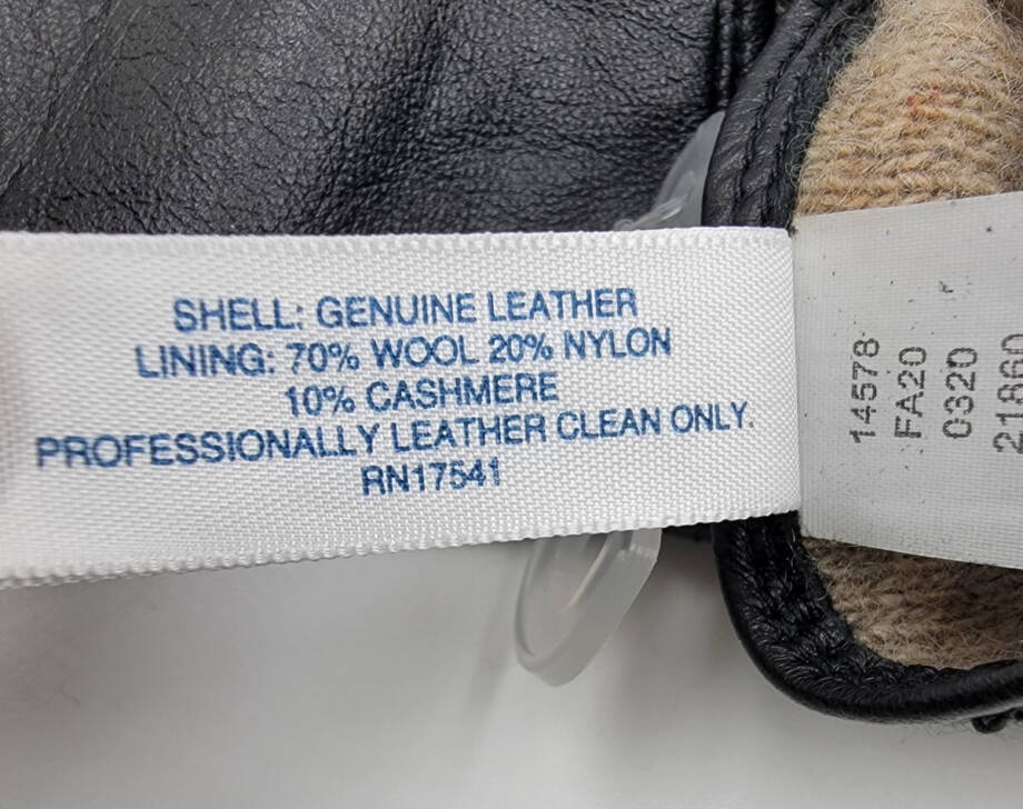 Charter Club Micro Lined Leather Tech Gloves Women's S Black~