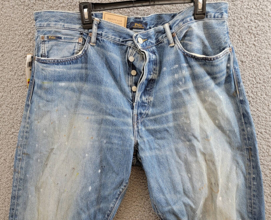 Polo Ralph Lauren Heritage Straight-Fit Distressed Jeans Men's 38x32 Habana~