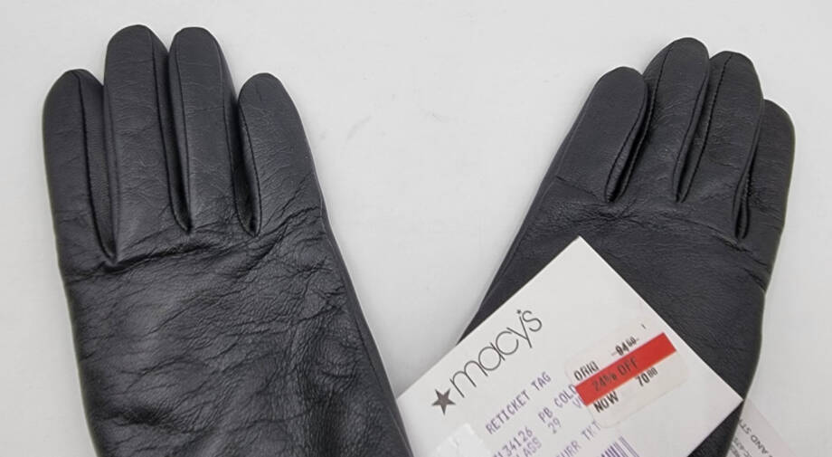 Charter Club Micro Lined Leather Tech Gloves Women's S Black~