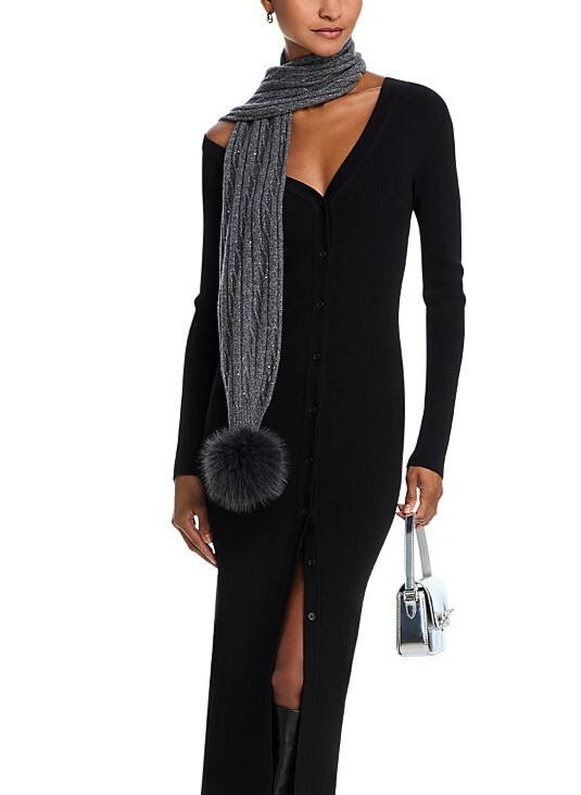 Adrienne Landau Wool The Lyla Scarf Women's One Size Storm Front