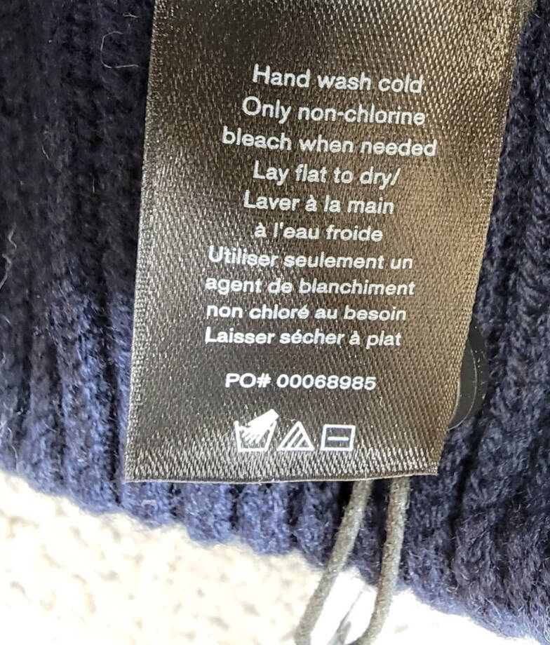 rag & bone Wool Blend Blake Stripe Beanie Womens One Size Blue Multi Folded Edge