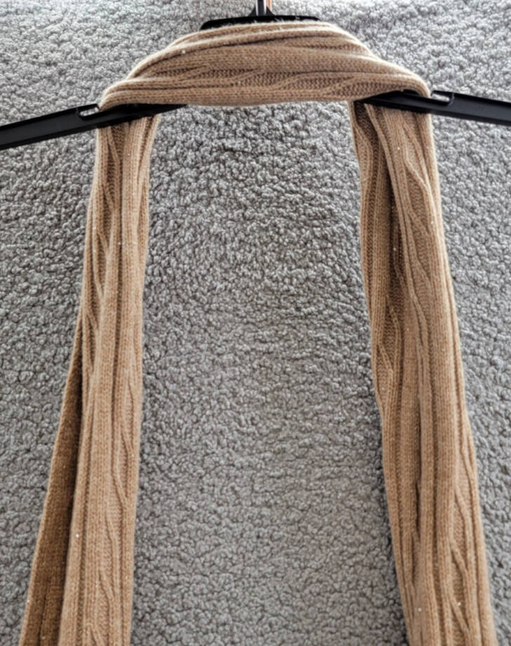 Adrienne Landau Wool The Lyla Scarf Women's One Size Camel Pom-Poms At Ends~