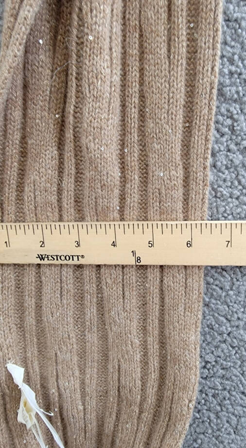 Adrienne Landau Wool The Lyla Scarf Women's One Size Camel Pom-Poms At Ends~