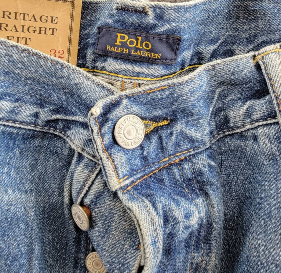 Polo Ralph Lauren Heritage Straight-Fit Distressed Jeans Men's 38x32 Habana~