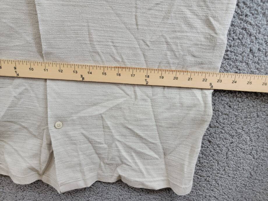 FRYE Textured Knit Button Up Shirt Men's L Rainy Day Patch Pockets Short Sleeve