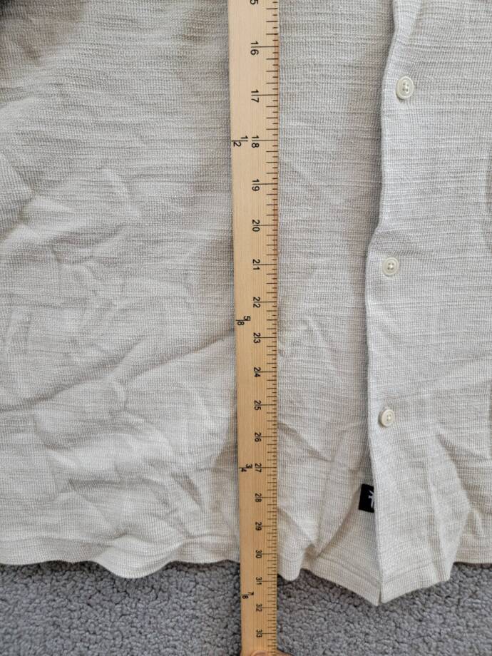 FRYE Textured Knit Button Up Shirt Men's L Rainy Day Patch Pockets Short Sleeve