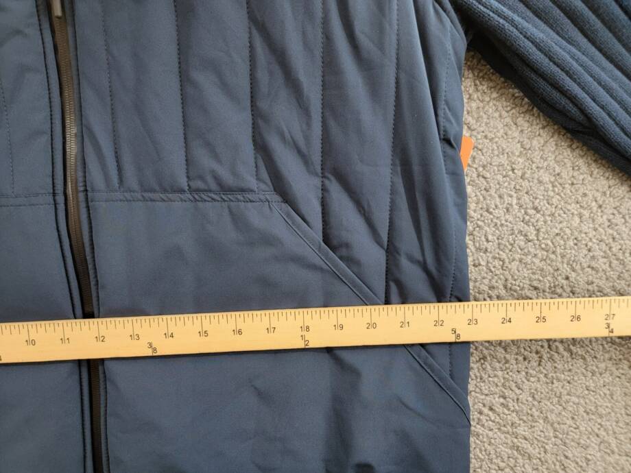 BASS OUTDOOR Mixed Media Zip-Front Hooded Sweater Jacket Men's XL Navy Blaze L/S