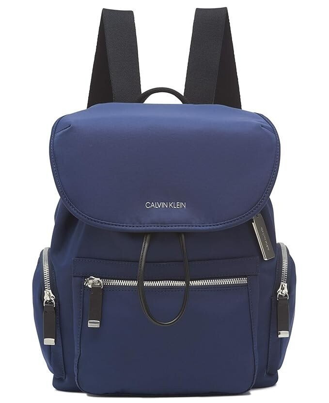 Calvin Klein Kimberly Nylon Backpack Women's One Size Navy Flap Closure