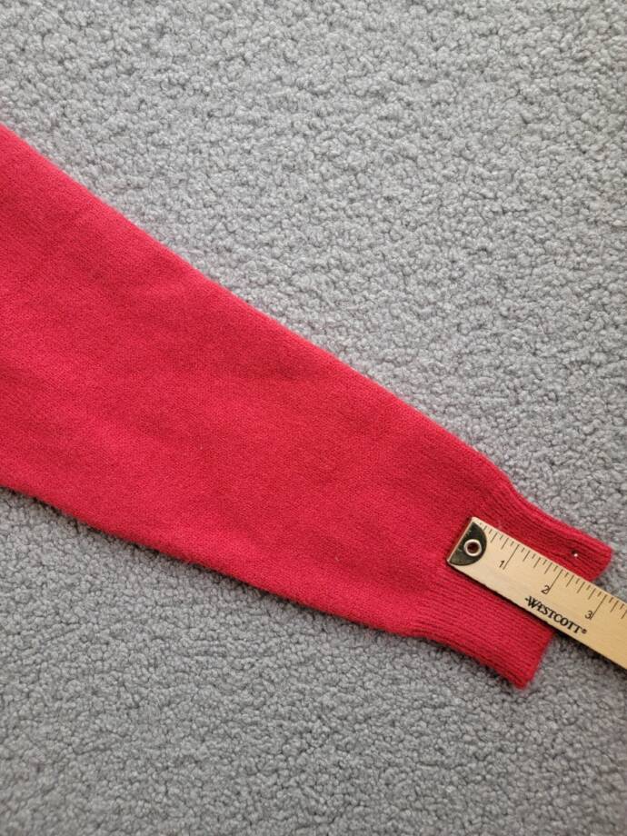 Line & Dot Double Layer Sweater Women's S Red Round Neck Long Sleeve Pullover