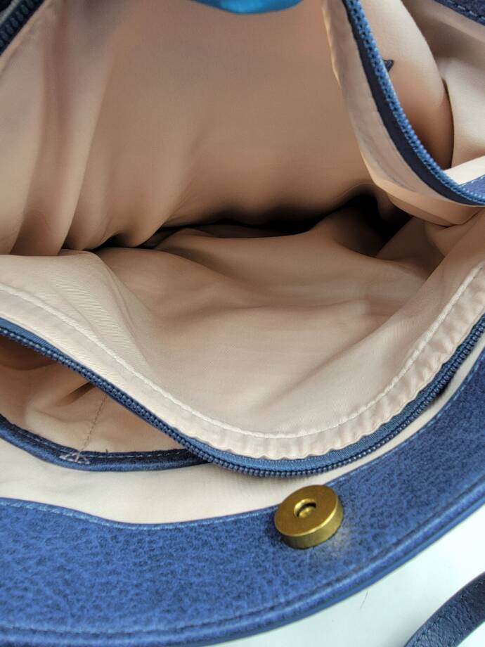 Style & Co Whipstitch Tote Bag Women's Blue Double Handle Magnetic Snap Closure